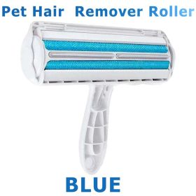 Pet Hair Roller Remover Lint Brush 2-Way Dog Cat Comb Tool Convenient Cleaning Dog Cat Fur Brush Base Home Furniture Sofa Clothe XH (Default: default)